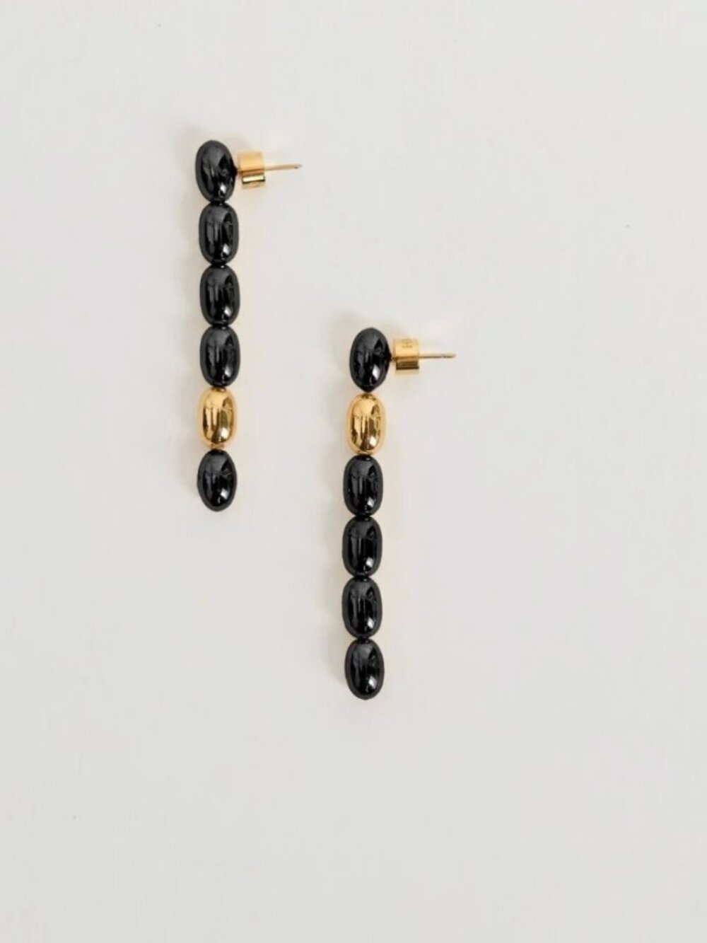 HEAVEN MAYHEM EDITH EARRINGS BLACK/GOLD NEW IN BOX